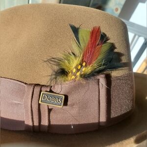 Tom Landry Signature Collection Golden Coach Fedora Hat by Dobbs Sz 7-1/4 w/pin